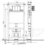 SAPHO - AVVA závěsné WC Rimless s podomítkovou nádržkou a tlačítkem Schwab, bílá 100314-SET5