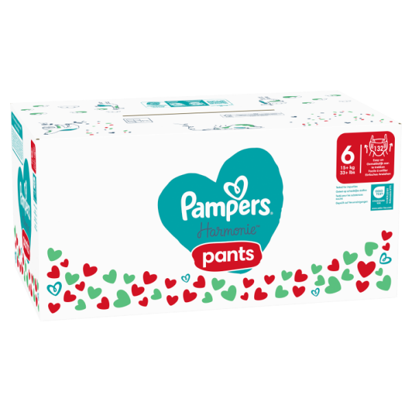 Pampers Harmonie Baby Plenkové Kalhotky Velikost 6, 132 Plenek, 15kg+