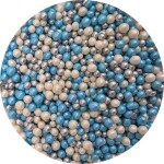 Cukrovo-rýžové perly mix modro bílo stříbrné 5mm 80g - I LOVE CAKES