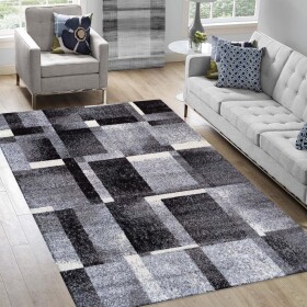 DumDekorace Koberec s geometrickými vzory v šedé barvě Šířka: 120 cm | Délka: 170 cm