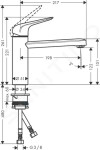 HANSGROHE - Focus M42 Dřezová baterie M421-H120, chrom 71806000