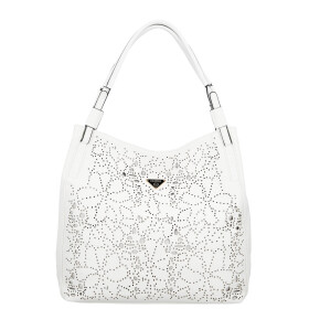Trendy dámská koženková kabelka na rameno Tiara, bílá