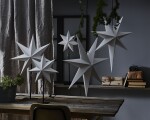 STAR TRADING Stojací lampa - White Star Frozen, černá barva, bílá barva, kov, papír