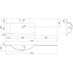 MEXEN - Vela umyvadlo zapuštěné do desky levá 141 x 46,5, bílá mat 25231401L