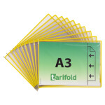 Djois závěsný rámeček s kapsou, A3, otevřený bokem, žluté, 10 ks