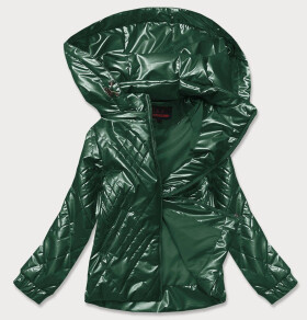 Lesklá zelená dámská bunda (2021-02) odcienie zieleni