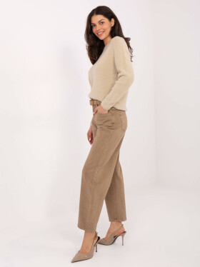 Dámské riflové kalhoty J1571 6.08 hnědé - FPrice L