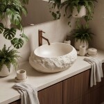 REA - Umyvadlo na desku Mika Warm Beige REA-U7347