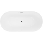 MEXEN/S - Luna Slim volně stojící vana 170 x 75, bílá, sifon a přepad grafit metal 52041707500-95