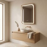 REA - Zrcadlo LED ZONE 70x50 BRUSH ROSE GOLD HOM-00304