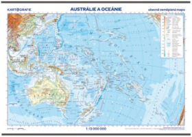 Austrálie Oceánie školní nástěnná zeměpisná mapa