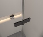 Erga Bern, 1-křídlé dělené sprchové dveře do otvoru 70x195 cm, 6mm čiré sklo, černý profil, ERG-V02-BERN-D070-BK