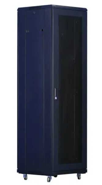 XtendLan 42U/800x1000 černá / Stojanový rozvaděč / 19" / Perforované dveře a záda (PER-42U-80-BLACK-S)