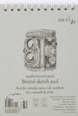 SM.LT Skicář SM•LT Bristol Authentic extra bílý – A5, 180g, 30 listů
