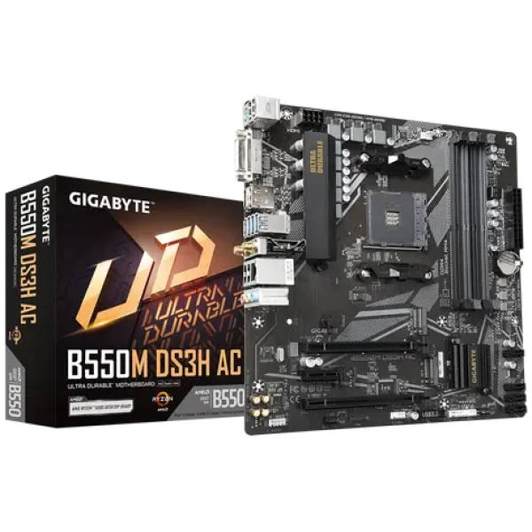 GIGABYTE B550M DS3H AC / B550M / AM4 / 4x DDR4 / PCIEx16 / 1x GLAN / mATX (B550M DS3H AC)