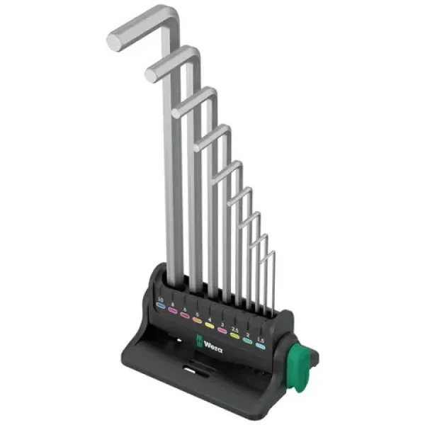 WERA 950/9 Hex-Plus 8 / sada úhlových klíčů / metrická / chromovaný držák / 10 dílný (05022102001)