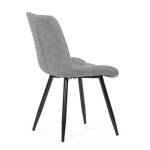 Židle jídelní, stříbrná látka, nohy černý kov