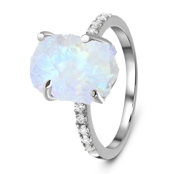 Emporial rhodiovaný prsten DR15554R-SILVER-TOPAZ-MOONSTONE Velikost: 6 (EU: 51-53)