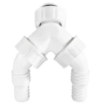 Xavax / Dvojitá přípojka sifónu / se zpětnou klapkou / podomítková / hadice 20–24 mm