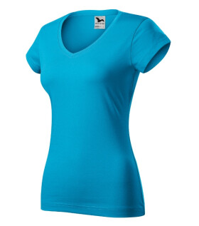 Fit V-neck tričko dámské tyrkysová S