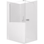 CERANO Sprchová zástěna Walk-in Onyx Half Round L/P - 8 mm - kulatá vzpěra - chrom, transparentní sklo - 80x100 cm