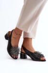 Kožené sandály s ozdobou Laura Messi 2719 Black 39