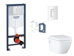 GROHE - Rapid SL Set předstěnové instalace, klozetu, sedátka SoftClose, tlačítka Skate Cosmopolitan a sady pro vhazování tablet, alpská bílá SANI11BB3151