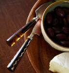 HK living Set nerezových nožů na sýr Havana – 3 ks, hnědá barva, kov, pryskyřice