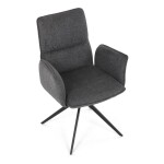 Židle jídelní, šedá látka, 360° vratný mechanismus, černý kov