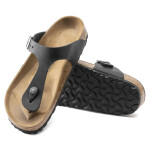 Dámské/pánské žabky Birkenstock Gizeh NU Oiled Black Regular Oiled Leather pro široká chodidla (0845251) 35
