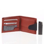 Pánská kožená peněženka Delami Ryan, červeno černá