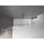 MEXEN/S - Velar L dvoukřídlá posuvná vanová zástěna 100 x 150, transparent, chrom 896-100-003-01-01