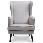 Křeslo, krémová látka, nohy buk