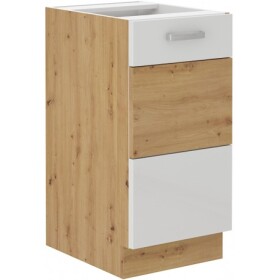 Spodní skříňka Artisan 40 D 1F BB Barva korpusu: Dub artisan, Barva dvířek: Bílý lesk