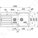 FRANKE - Spark Dřez SKX 651, 1000x500 mm, nerez 101.0504.085