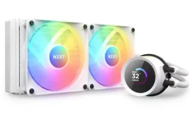 NZXT Kraken 240 RGB bílá / 2x120mm / Fluid Dynamic Bearing / 2800 RPM / 33.88 CFM / RGB / LCD / AMD + Intel (RL-KR240-W1)