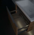 VILLEROY & BOCH - Subway 3.0 Umyvadlová skříňka s LED osvětlením, 62x43x48 cm, 1 zásuvka, Oak Kansas/lesklý hliník C575L0RH