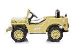 Mamido Dětský elektrický vojenský Jeep Willys 4x4 béžový