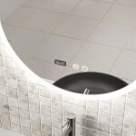 Erga Deam, kulaté LED zrcadlo 60cm, 3 barvy světla, přední osvětlení, vyhřívací podložka proti zapaření, ERG-V01-Deam-6060-CL ERG-V01-DEAM-6060-CL