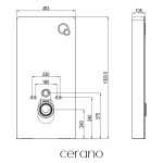 CERANO - Kompletní WC set Modul/Cesso - černá lesklá - integrované WC tlačítko - pneumatický modul - 49x36 CER-979855