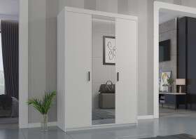 FRONTI Šatní skříň ELENA 3D Zrcadlo Bílá 9955