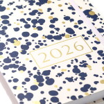 Busy B Denní diář Navy Spatter Day a Page A5 – 2026, modrá barva, papír