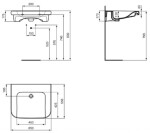 IDEAL STANDARD - Contour 21+ Umyvadlo bezbariérové 65x56 cm, bez přepadu, bez otvoru pro baterii, SmartGuard+, bílá E3624HY