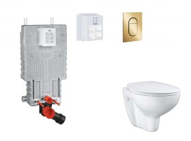 GROHE - Uniset Set předstěnové instalace, klozetu, sedátka SoftClose a tlačítka Arena Cosmopolitan S, Cool Sunrise SANI15BB4105