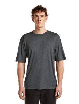 Pánské merino triko s krátkým rukávem ICEBREAKER Mens 150 Tech Lite SS Relaxed Tee, Obsidian velikost: M