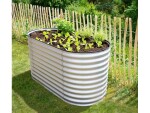Kovový vyvýšený záhon – Grow Faster (d. 160 cm x š. 80 cm x v. 82 cm), stříbrná