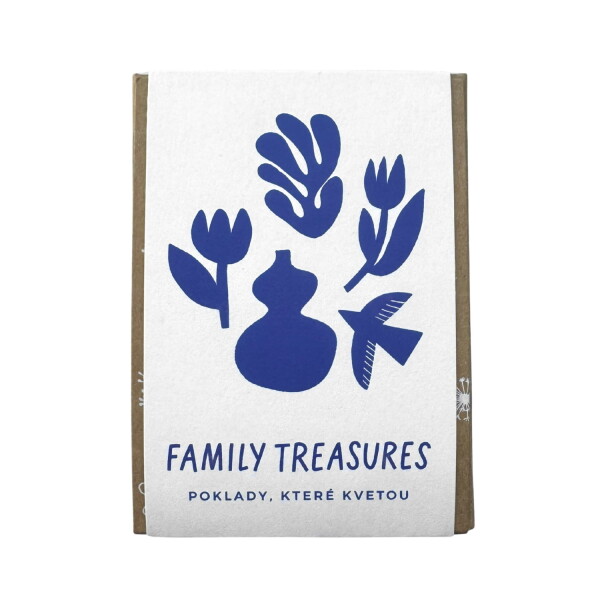 Blossombs Dárková sada semínek divokých květin Family Treasures – 4 ks, modrá barva, papír