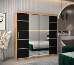 Šatní skříň Abi V4 Barva korpusu: Černá, Rozměry: 150 cm, Dveře: Černá