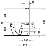 DURAVIT - Starck 2 Stojící WC kombi mísa, WonderGliss, bílá 21450900001