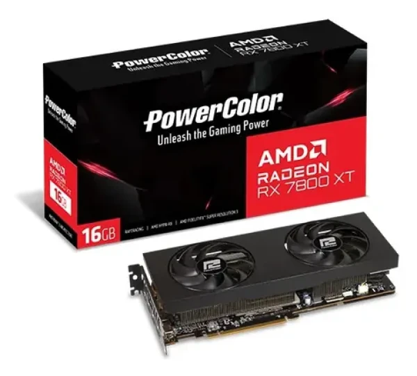 PowerColor Radeon RX 7800 XT 16GB / 2430MHz / 16GB GDDR6 / 256-bit / 1x HDMI + 3x DP / 750W (8+8 (RX7800XT 16G-P)